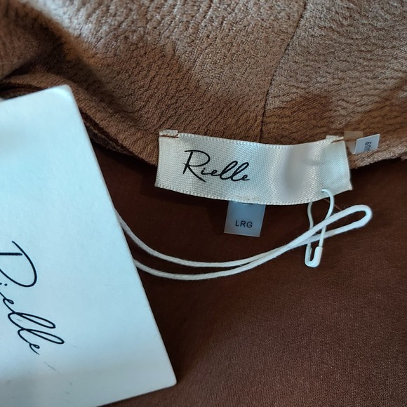 NEW Rielle Beige Faux Leather Long Open Coat Size L - Picture 12 of 12